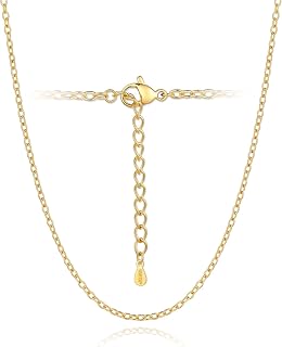 Silvora Chaine Collier Argent/Or Femme 2,5mm en Acier Inoxydable 35 à 75 CM