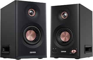 Edifier MR5 2.0 Studio Monitor Bookshelf Speakers, 110W RMS, Black | Hi-Res Audio, Bluetooth 6.0, 3-Way Active Design, Room Compensation, XLR/TRS/RCA Inputs, Home Studio & Music