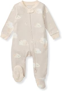 Burt's Bees Baby Baby Boys' Sleep and Play Pjs, 100% Organic Cotton One-piece Zip Front Romper Jumpsuit Pajamas