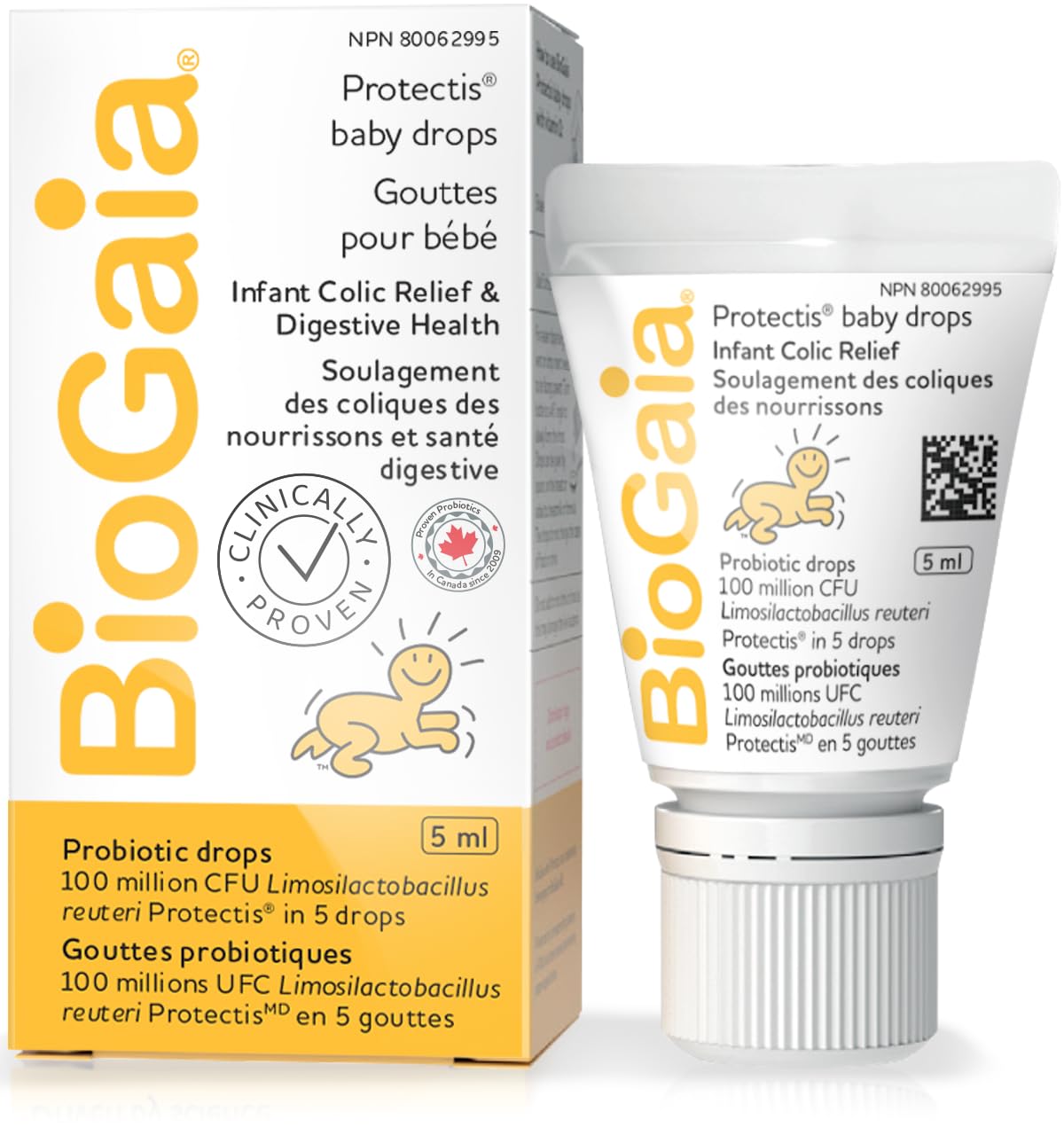 BioGaia Probiotic Baby Drops 5mL (125 Drops) for infant colic relief, newborns a