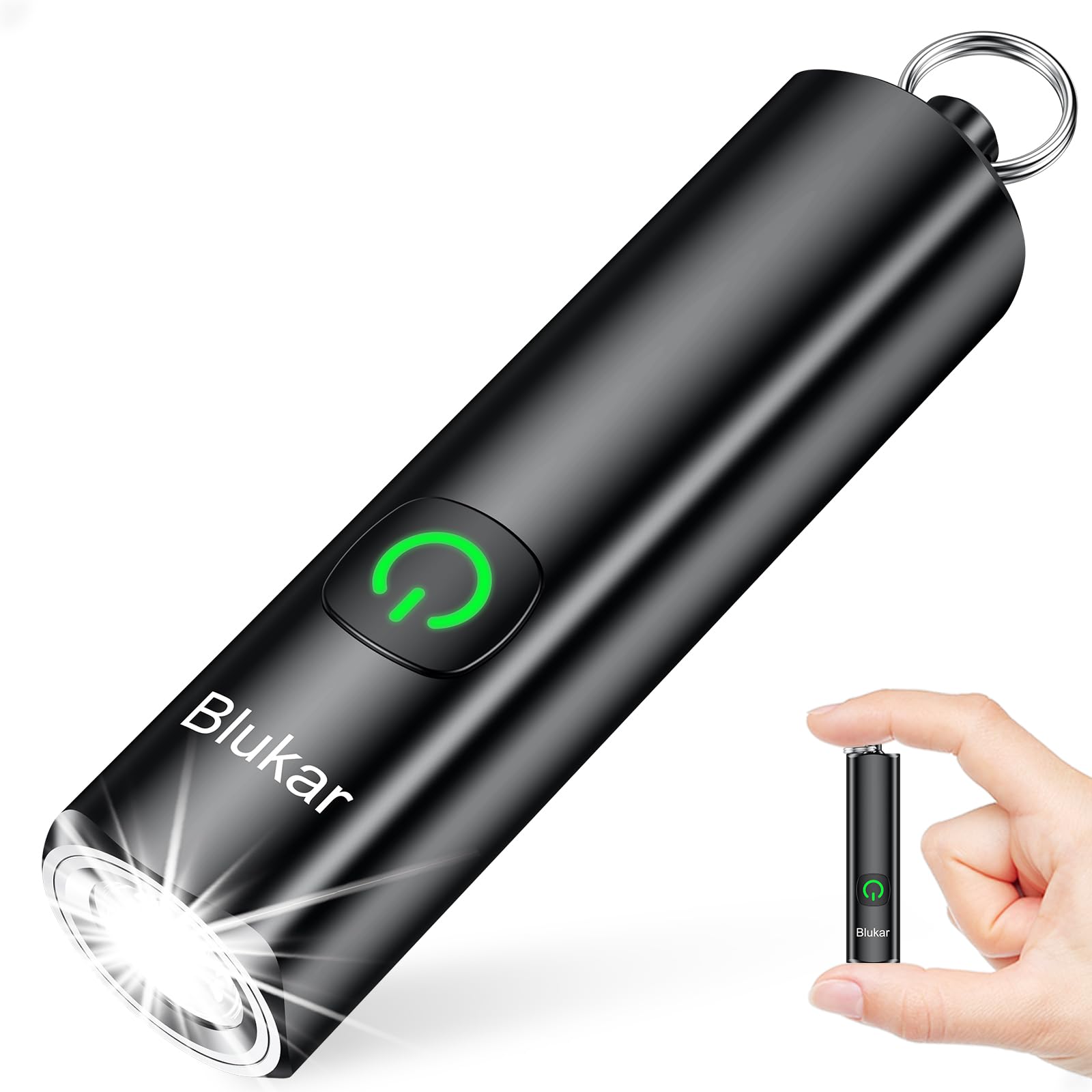 Blukar Mini Torch Rechargeable, EDC Keychain Small Flashlight with 3 Modes | IPX