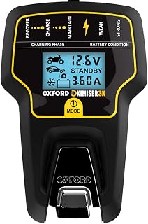 Oxford Oximiser 3X Motorcycle Battery Charger & Optimiser. Motorcycle/Car/Leisure Batteries. Suitable for all 12V automotive batteries incl LITHIUM LiFePO4.