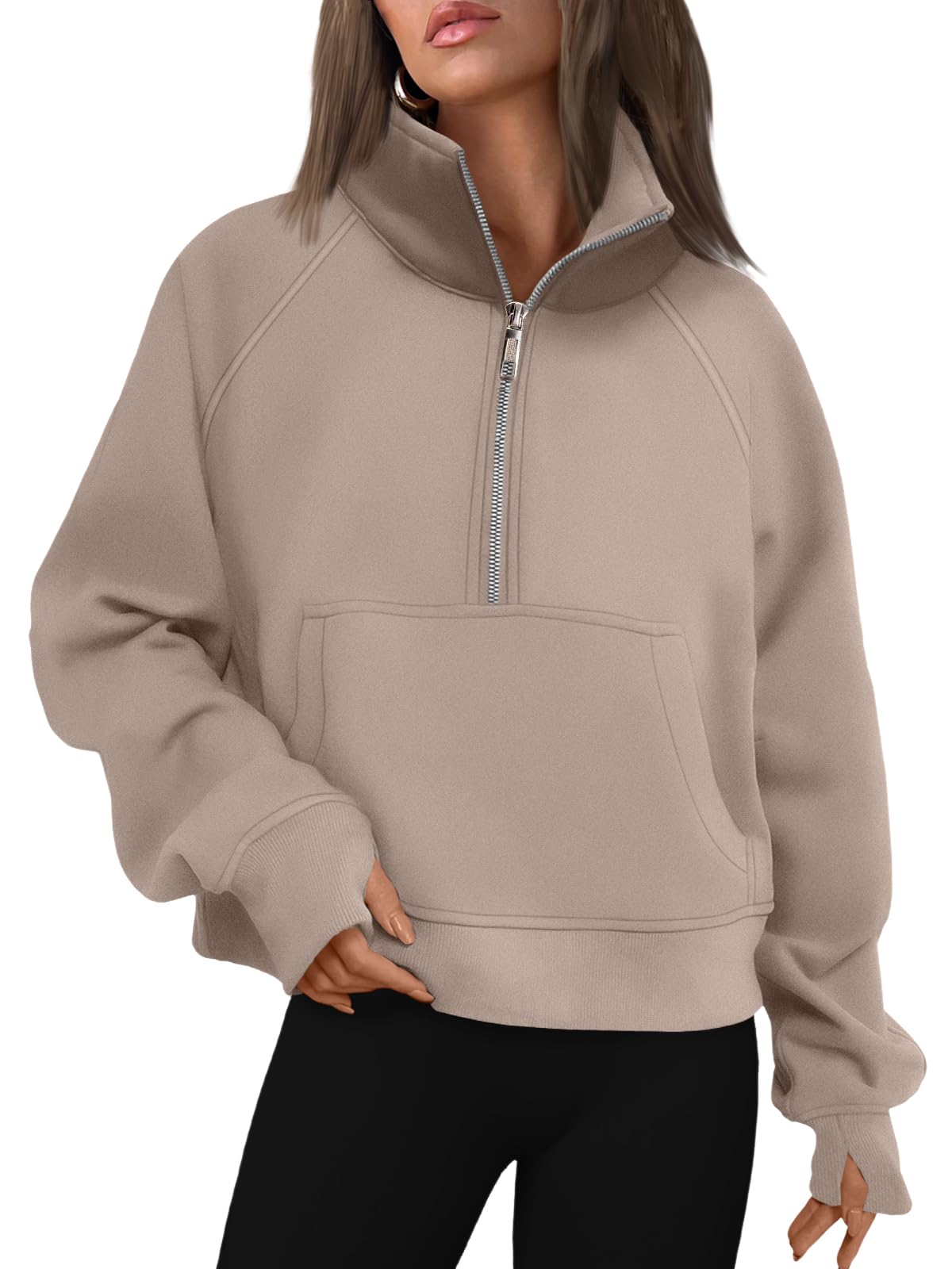 AUTOMET Womens Sweatshirts Half Zip Fleece Pullover Fall Outfits | Fall Fashion 