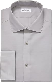 Calvin Klein Men's Non Iron Slim Fit French Cuff Dress Shirt