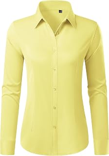 Button Down Shirts for Women Wrinkle Free Dress Shirt Classic Fit Long Sleeve Casual Business Blouse Work