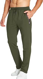 HCSS Men's Jogging Tracksuit Trousers Sport Casual Elastic Belt Zip Pocket