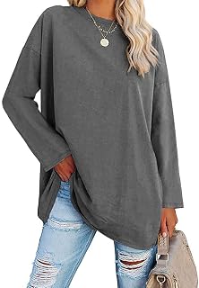 Ebifin Women's Oversized Long Sleeve Crew Neck Top