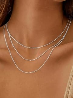 Silvora Stainless Steel Curb Chain for Women 2mm Width Silver Gold Black Rose Gold Stainless Steel Link Chain 36-76 cm Long Without Pendant