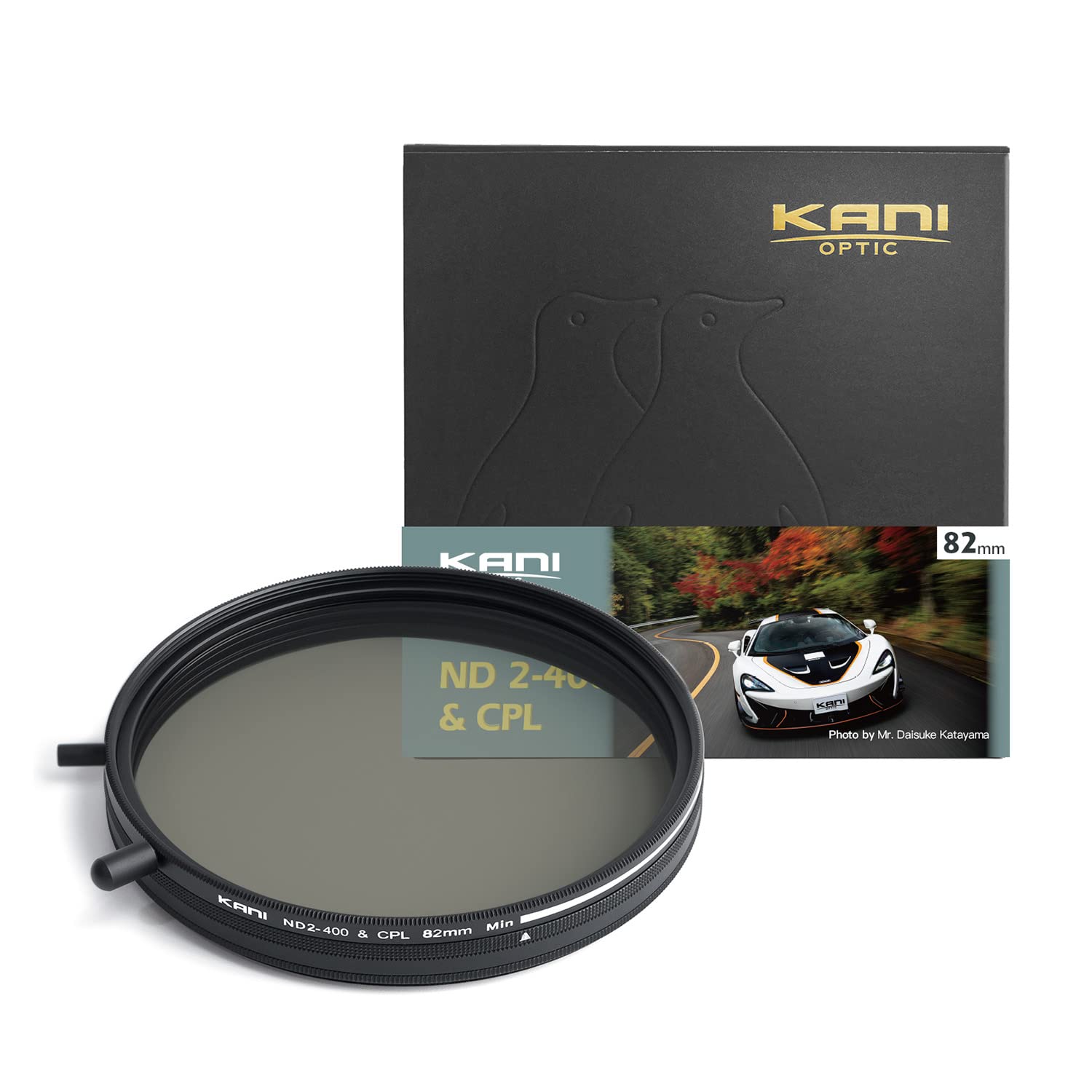 KANI 82mm 可変NDフィルター ND2-400+CPL 減光効果最大8 2/3絞り分 多用途フィルター 着脱式調整用ノブ付 高濃度時X状ムラ抑制 低反射