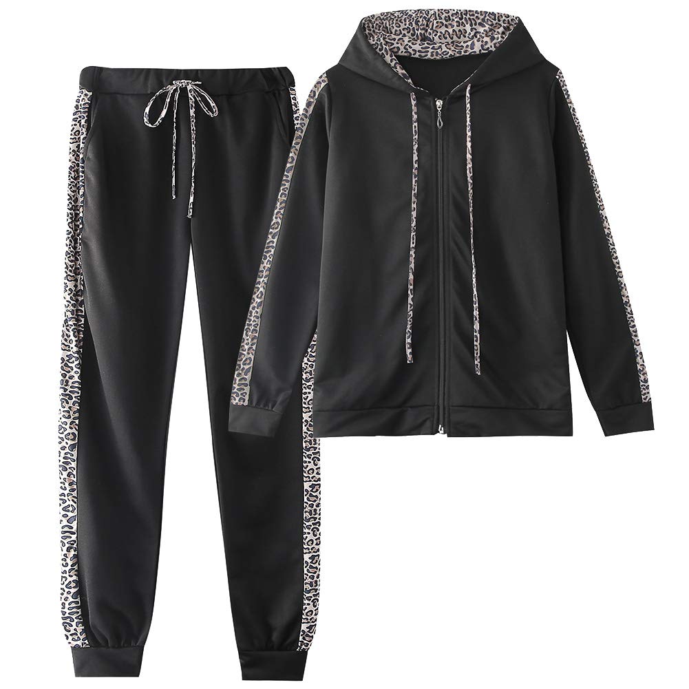 amropi Women's 2 Piece Tracksuit Sweatsuits Sets Hoodie Sweatshirt and Jogging S