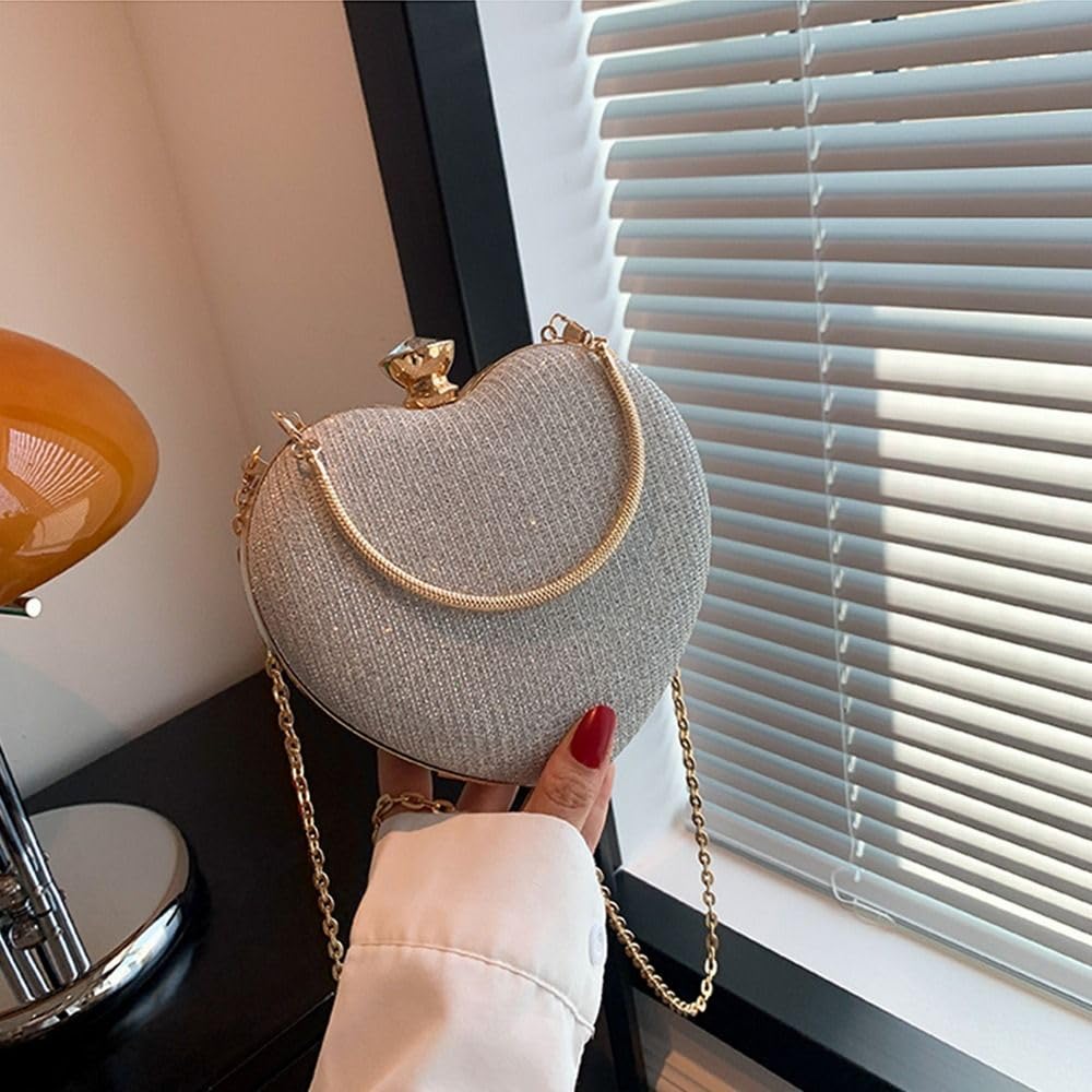 Luxury Purse Women Ladies Clutch Bag Metal Chain Shiny Handbag Shoulder Bag Even