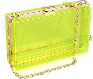 WJCD Clear Acrylic Purse Stadium Crossbody Clutch for Women Evening Party