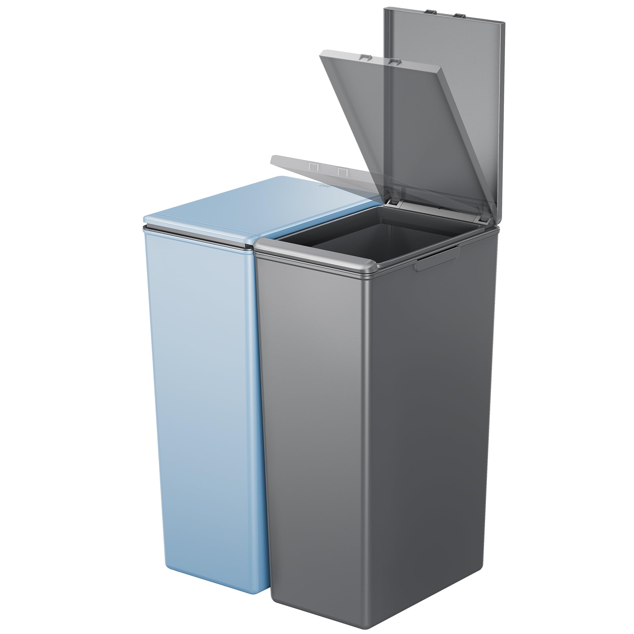 EKO Morandi Twin Pack (2 x 40L) Kitchen Bin with Touch-Top Lids, Plastic Double 