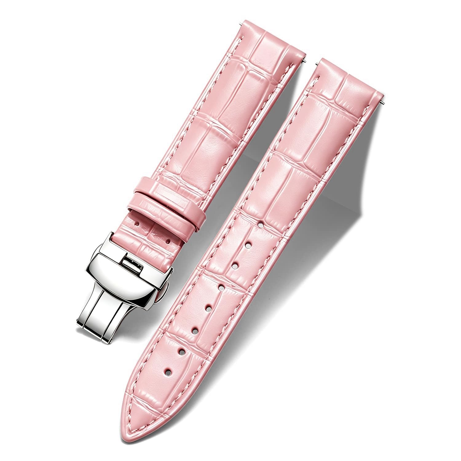 BINLUN Leather Watch Bands Replacement Alligator Pattern Watch Strap for Men Wom