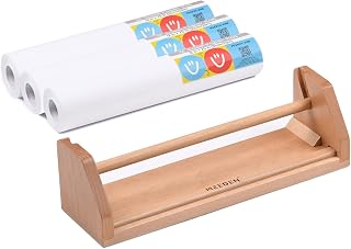 MEEDEN Wooden Paper Roll Dispenser: Kids Easel & 3 Paper Rolls (12" x 75ft)