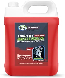JOVS Antifreeze Engine Coolant Red 5L – All-Year Protection for Your Vehicle from Freezing and Overheating - Suitable for All Cars Frost Prevention Trusted Formula for Peak Engine Performance.