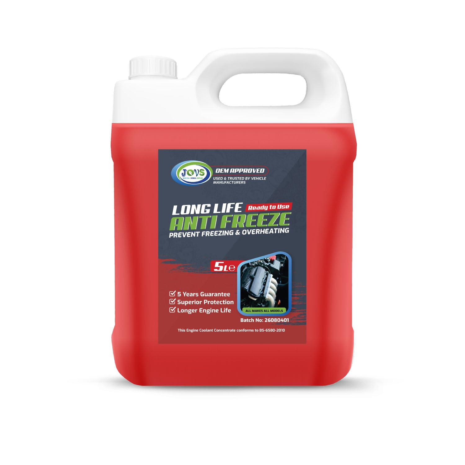 JOVS Antifreeze Engine Coolant Red 5L – All-Year Protection for Your Vehicle fro