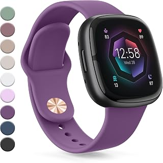 Vanjua Strap Compatible with Fitbit Sense 2 / Sense Bands, Fitbit Versa 4 / Versa 3 Bands Women Men, Soft Silicone Replacement Strap for Fitbit Sense 2 / Versa 4 Smartwatch