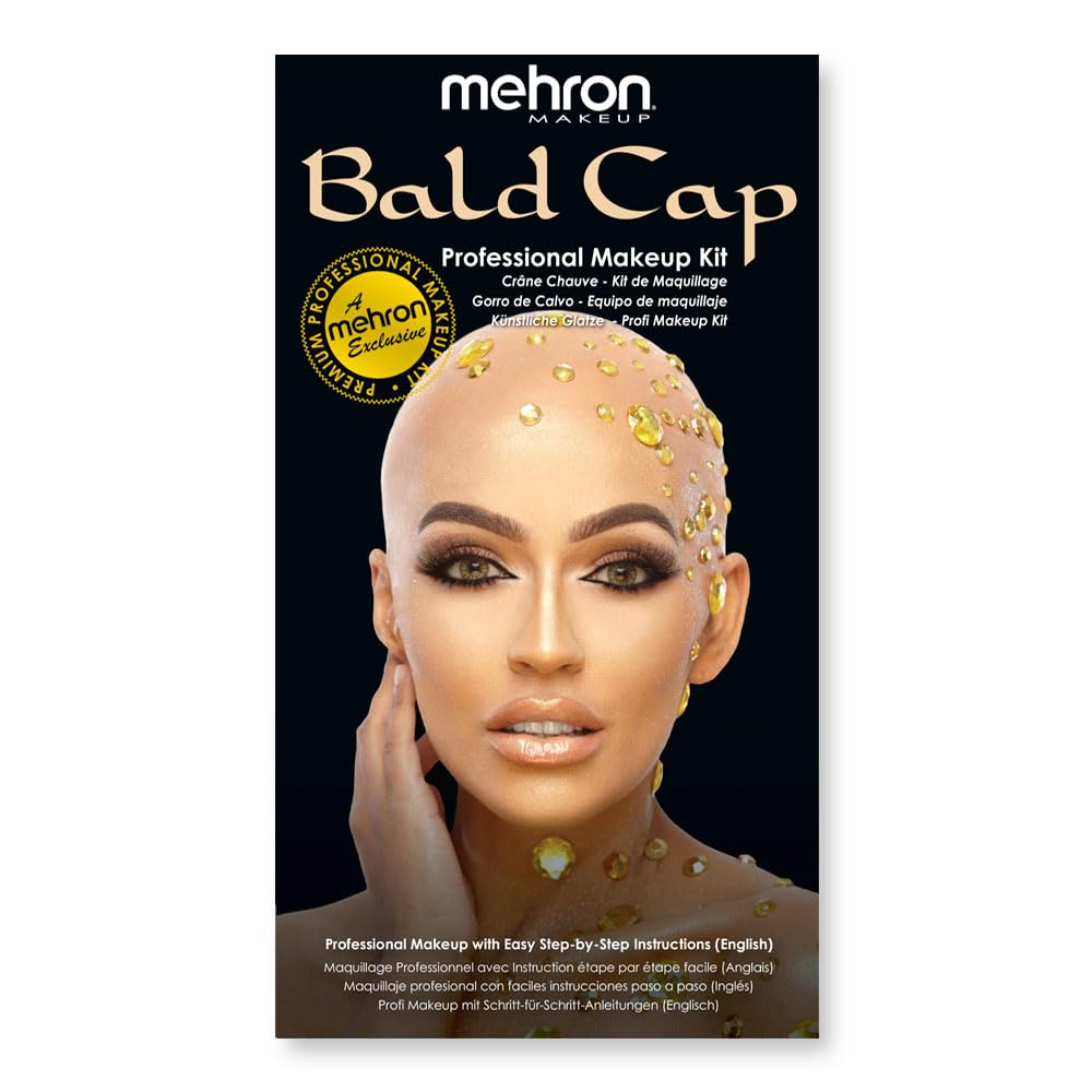 Mehron Makeup Professional Character Kit - BALD CAP | All-Inclusive Kit for Hall