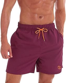 ZOXOZ Men's Swim Trunks with Pocket Surfers Waterproof Quick Dry with Mesh Lining