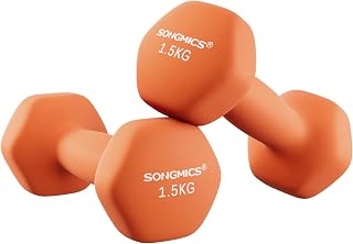 SONGMICS Set of 2 Hex Dumbbells with Neoprene Coating for Strength Training, Fitness, Home Workout