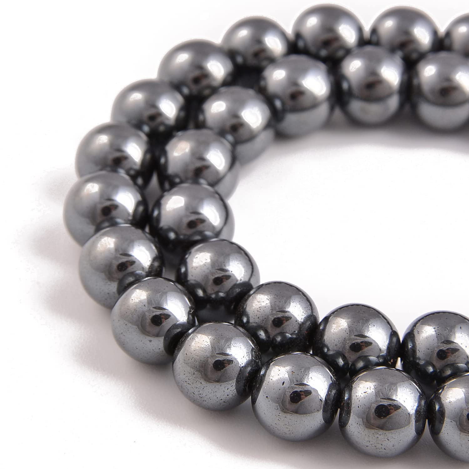 Nancybeads 90pcs 4mm Natural Black Hematite Gemstone Round Spacer Loose Stone Be