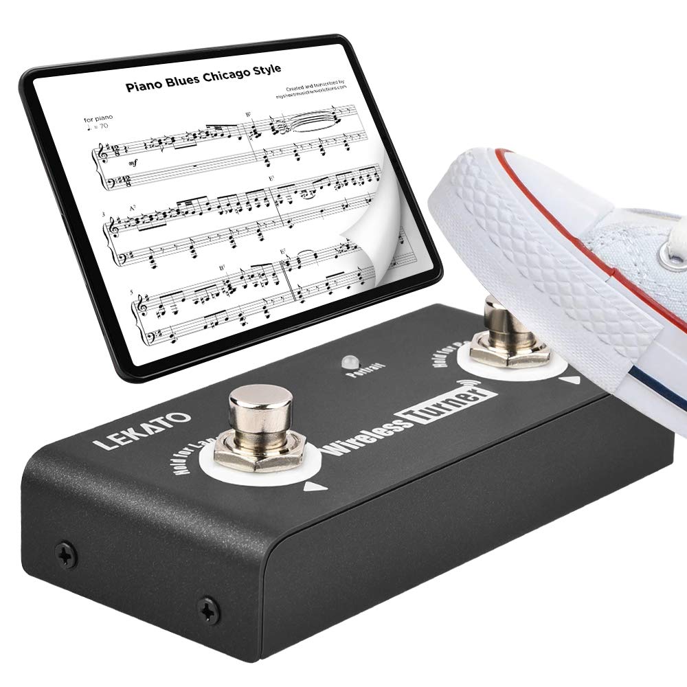 LEKATO Wireless Page Turner Pedal Bluetooth Foot Pedal for Tablets Phone (Androi