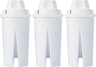 Amazon Basics Enhanced Water Filter, Brita Filter Replacement, 3-Pack | Brita water pitcher filters improve tap water taste; contaminant reduction, WQA & NSF certified, BPA-Free
