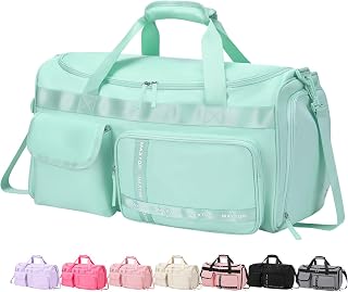 MAXTOP Travel Duffle Bag Women Carry On Tote Weekender Overnight Bag Large Capacity Duffel Bag with Shoe Compartment,Gym Tote Bag with Dry and Wet Separation, Light Green, Large Size