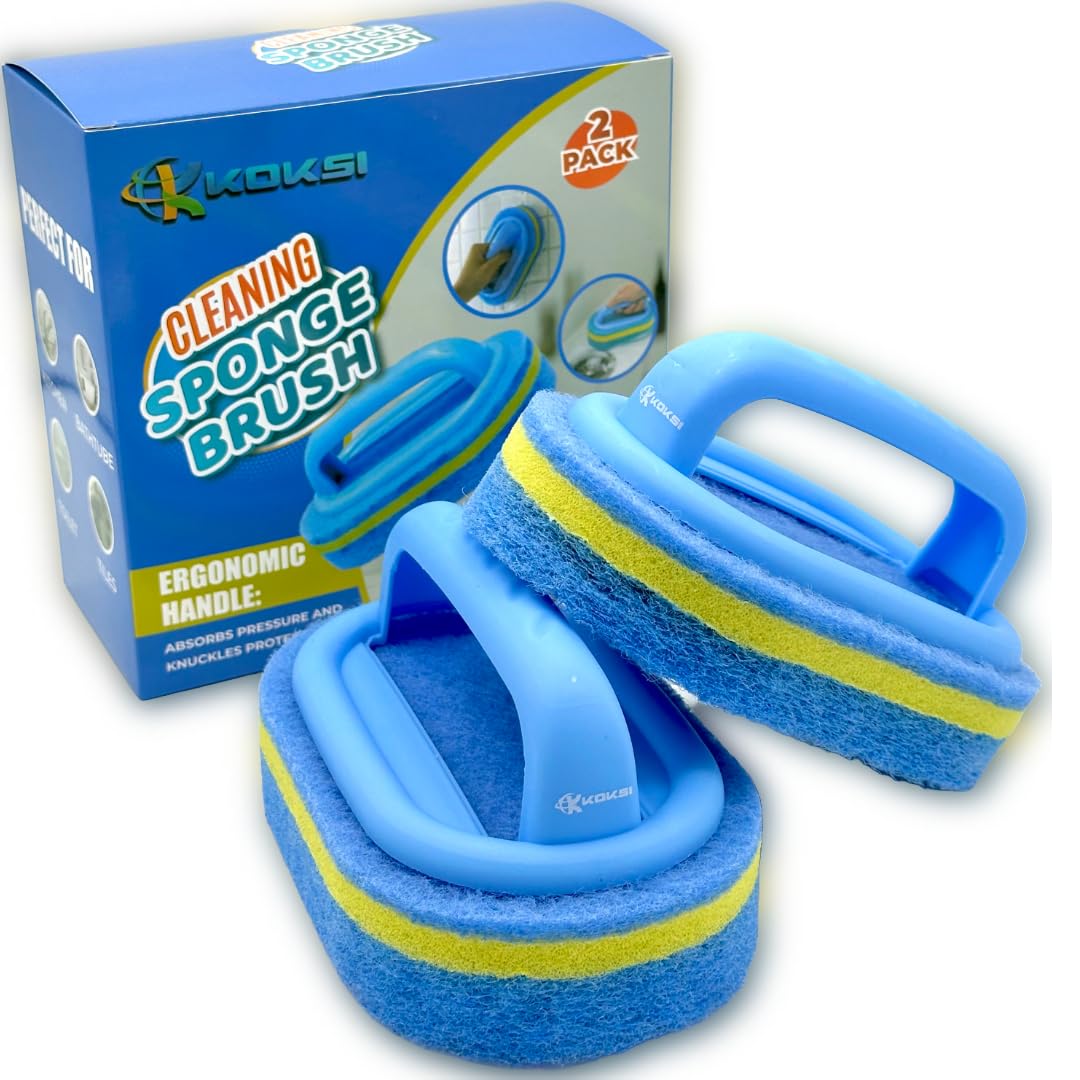 KOKSI 2-Piece Cleaning Brush for Bathroom Kitchen Bathtub Toilet Cleaner All Pur