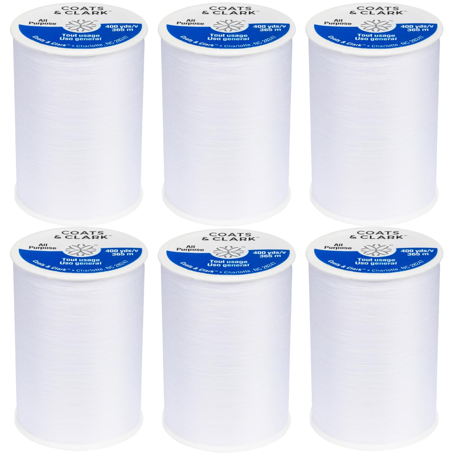 Coats & Clark All Purpose Sewing Thread for Sewing Machines, 100% Polyester High