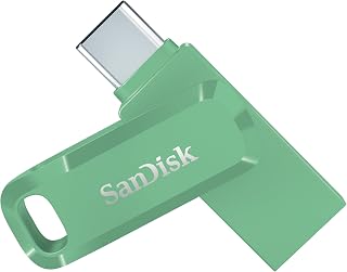SANDISK Ultra Dual Drive Go 256GB, USB-C & USB-A, Up to 400MB/s Read Speeds | USB Memory Stick, Reversible Connectors for USB-C Smartphones, Tablets, & Mac, Automatic Backup, USB 3.2 Gen 1, Green