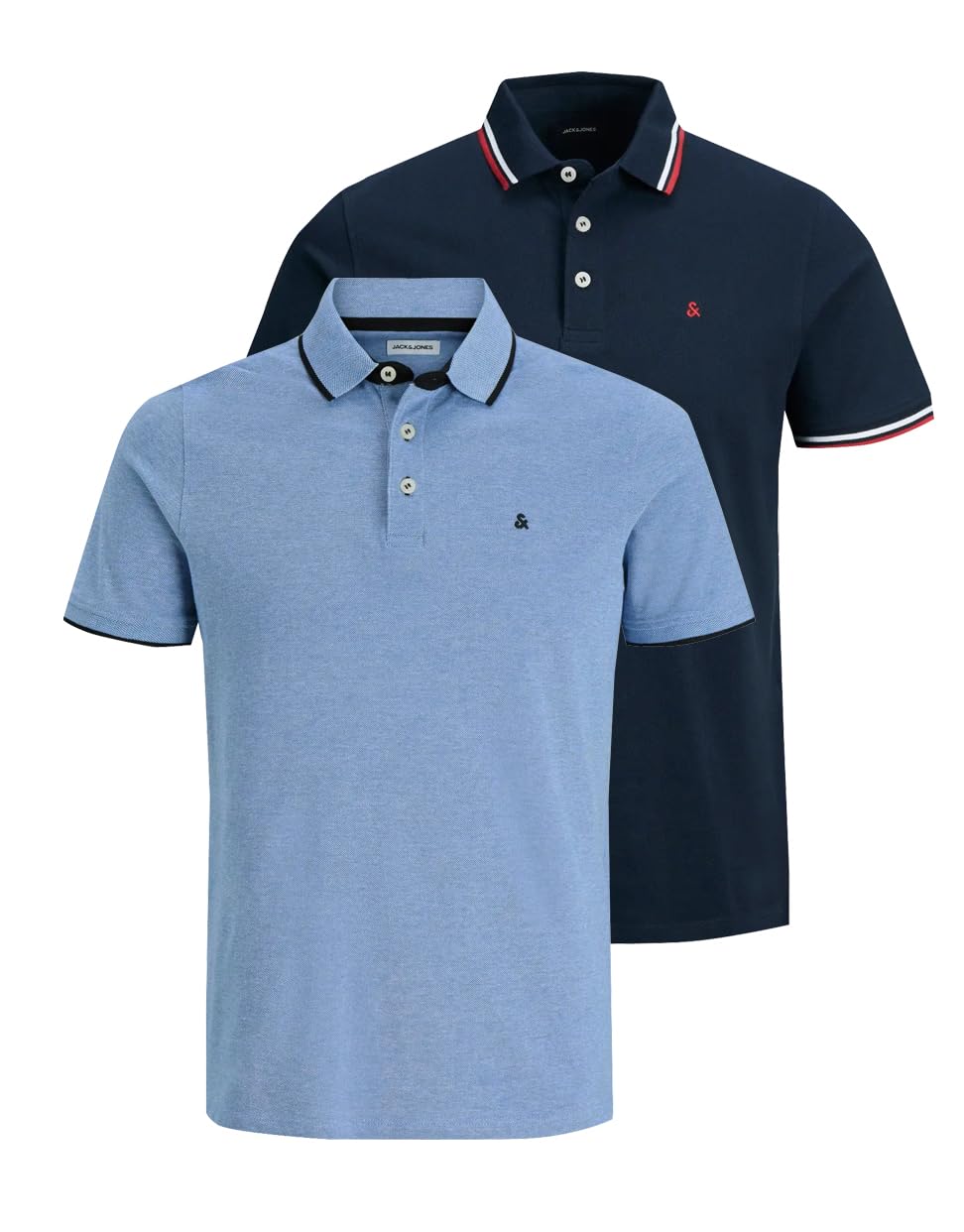JACK & JONES Men's Jjepaulos Polo SS 2pk MP T-Shirt