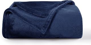 Aisbo Cuddly Fluffy Blanket Blue - Fleece Blanket 130 x 150 cm Sofa Blanket Couch Blanket Soft Cuddly Blanket Navy Blue for Living Room Sofa Couch Blanket Warm Small Blanket