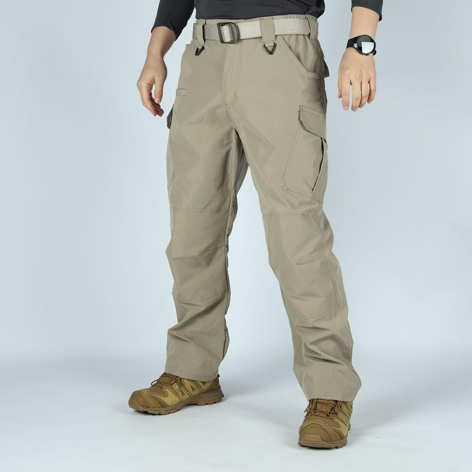Mens Tactical Cargo Pants Multi Pocket Zipper Work Trousers Outdoor Hiking