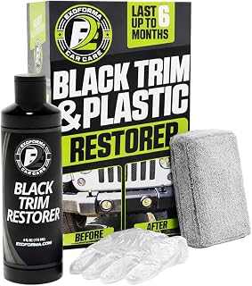 ExoForma Black Trim Restorer - Lasts 6+ Months, Dye Infused Waterproof Plastic Restorer for Cars - Perfect for Faded Bumpers, Trim &amp; Vinyl on Jeeps, Truck Beds, Avalanches &amp; ATVs | 4oz Kit