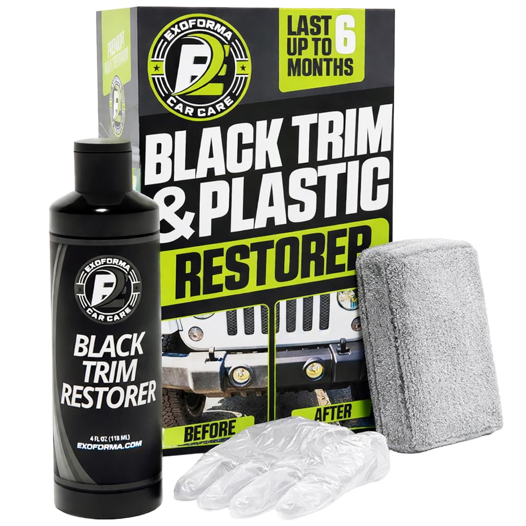 ExoForma Black Trim Restorer - Lasts 6+ Months, Dye Infused Waterproof Plastic R