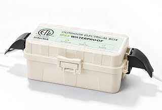 RESTMO Outdoor Electrical Box with Detachable Awning Cover, IP55 Waterproof
