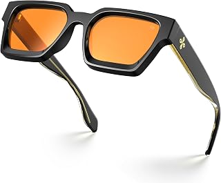 VISOONE Fashion 100% UV400 Rectangle TR90 Sunglasses for Women Men