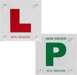 BITS4REASONS PROFESSIONAL GRADE L AND P PLATE FOR ALL SURFACES INCLUDING GLASS AND PLASTIC MOULDED BODYWORK USED ON OUR OWN DRIVING SCHOOL CARS - SINGLE PLATE