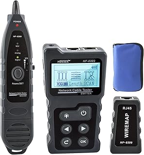 NOYAFA NF-8209 Network Cable Tester, Ethernet Cable Wire Tester with POE & NCV for CAT5/CAT6 Wire Tracer, Length Test, RJ45 Network Tester Kit for Cable Tracer Telephone Line Finder Home Repair