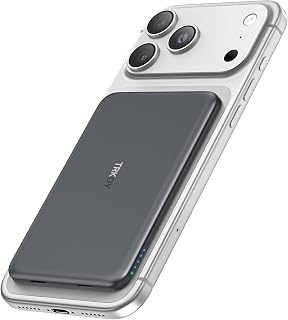 for Magsafe Power Bank,5000mAh Slim Wireless Portable Charger for iPhone 18 | Magnetic Power Bank Fast Charging with USB-C, Battery Pack for iPhone 18 Pro Max/17/16/15/14/13/12 Series (Space Gray)