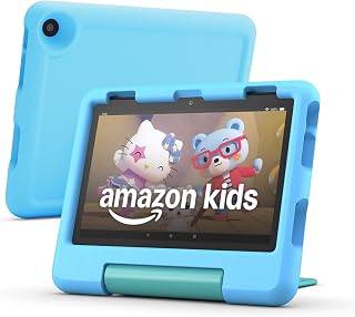 Amazon Fire HD 8 Kids tablet, ages 3-7 | 4GB memory, includes ad-free and exclusive content, parental controls and 13-hr battery, 64GB, Blue, (2024 release)