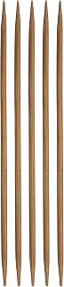 HARFINGTON Bamboo Knitting Needles US 4 (3.5mm) Double Pointed 6" 5pcs | 15cm Long, Straight, Carbonized Bamboo, for Handmade Creative DIY Knitting Craft Yarn Projects