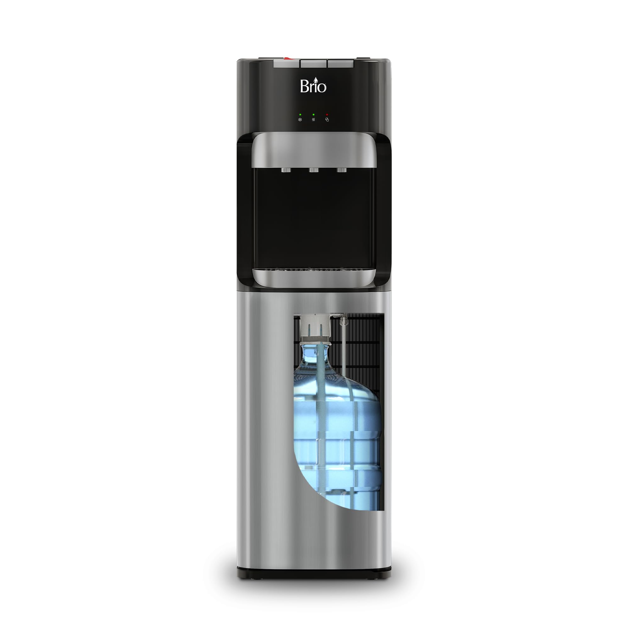 Brio Bottom Loading Water Cooler Dispenser for 5 Gallon Bottles, Stainless Steel