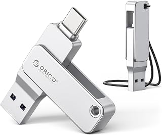 ORICO USB Flash Drive 32GB USB-C and USB-A, 150MB/s, USB 3.2 Gen 1, Silver