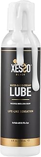 XESSO Water-Based Creamy Lube, Unscented, 4 fl oz | Thick White Gel-Like Slippery Glide, Hypoallergenic for Women, Men & Couples, Made in US, Discreet Package, Package May Vary