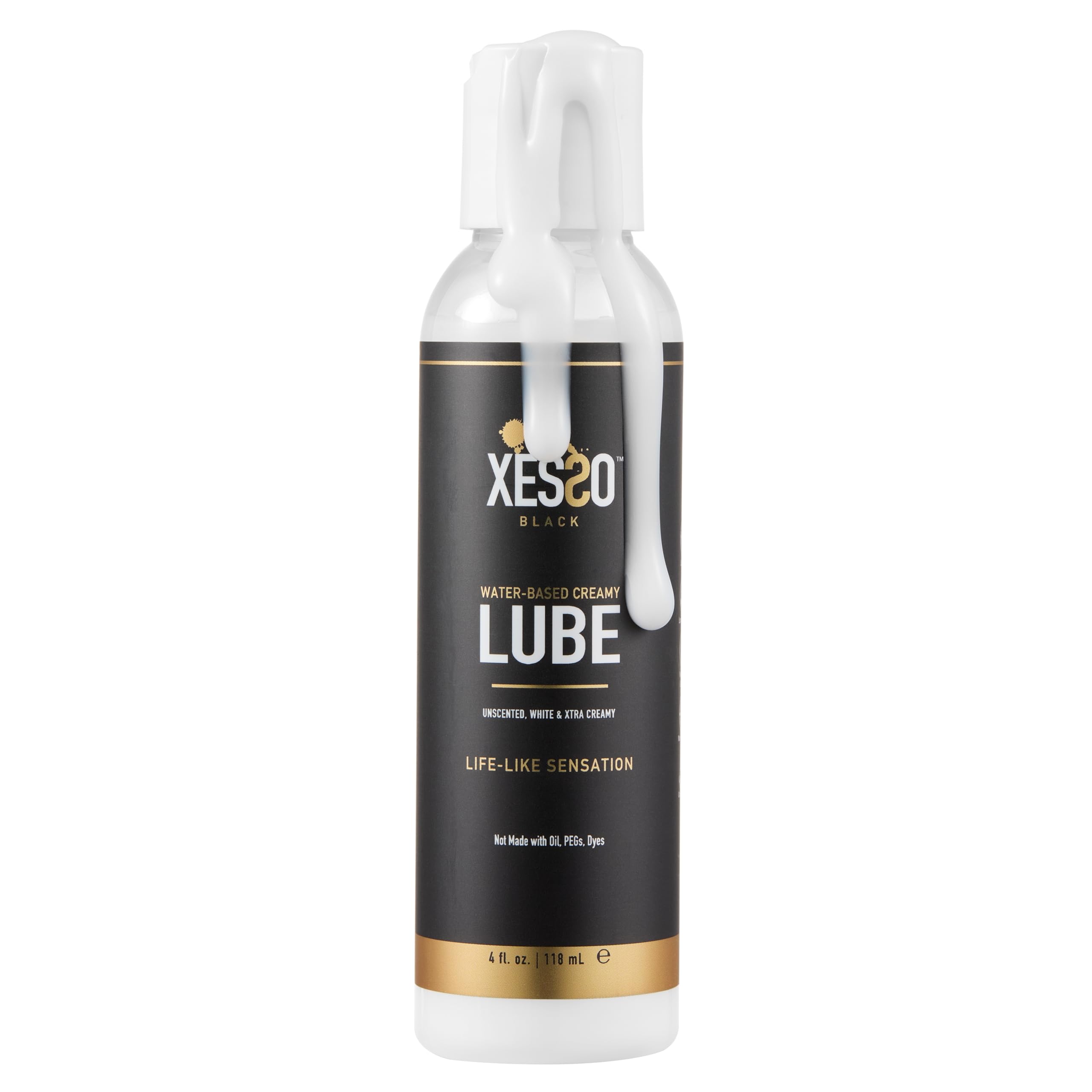 XESSO Water-Based Creamy Lube, Unscented, 4 fl oz | Thick White Gel-Like Slipper