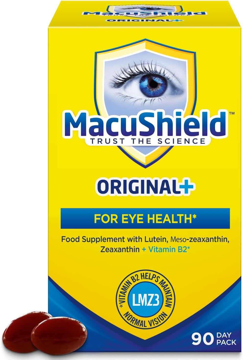 MacuShield Original Plus Capsules, 90-Day Pack | Eye health supplement, Maintain