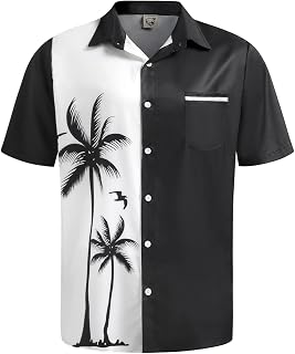 Hardaddy Men's Hawaiian Shirt Short Sleeves Coconut Printed Button Down Summer Beach Casual Shirts
